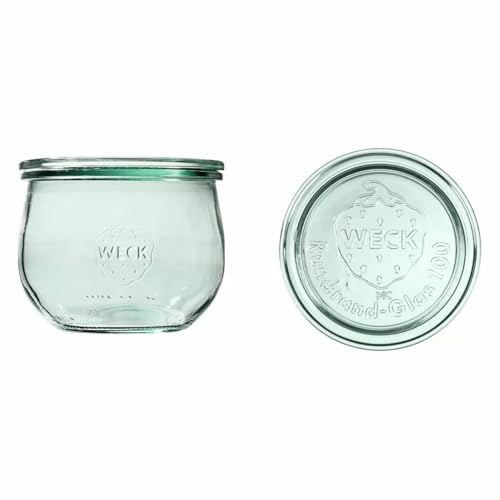 Weck 6 Einkochgläser 500ml Tulpenform RR100 mit Glasdeckel, Ringen und Klammern im Original Karton Weck 6 Einkochgläser 500ml Tulpenform RR100 mit Glasdeckel, Ringen und Klammern im Original Karton von Weck