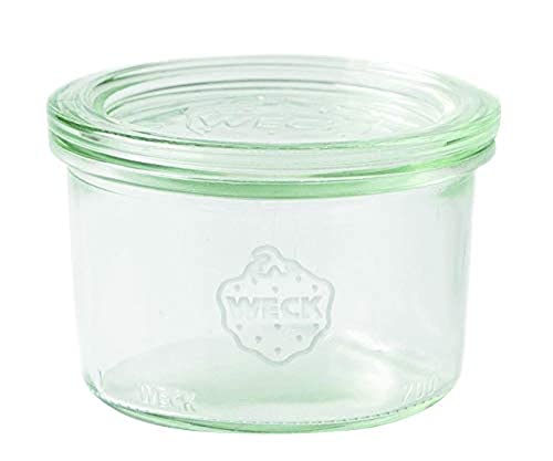 Weck Sturzglas 200 ml (Hochwertiges Einweck, Einmach Glas mit Glasdeckel; zum Einkochen; Hitzebeständig; Mikrowellengeeignet; Backofengeeignet; Rundrandglas) 42134, (1er x 12er Pack) von Weck