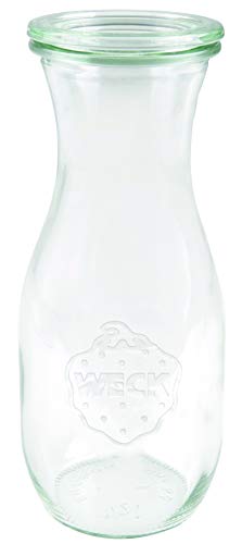Weck Saftflasche 500 ml (Hochwertiges Einweck, Einmach Glas mit Glasdeckel; geeignet für Flüssigkeiten; Hitzebeständig; Mikrowellengeeignet; Backofengeeignet; Rundrandglas)764, 6 Stück von Weck
