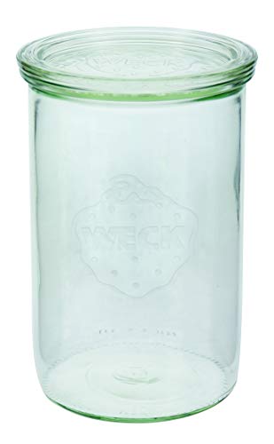 Weck 782 Sturzglas 1050 ml (Hochwertiges Einweck; Einmach Glas mit Glasdeckel; zum Einkochen; Hitzebeständig; Mikrowellengeeignet; Backofengeeignet; Rundrandglas) 6 Stück durchsichtig von Weck