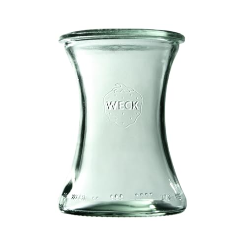 Weck Deli Glas 370 ml 6 Stück | Zum Einmachen von Konserven, Säften, hermetischer Aufbewahrung von trockenen Zutaten von Weck