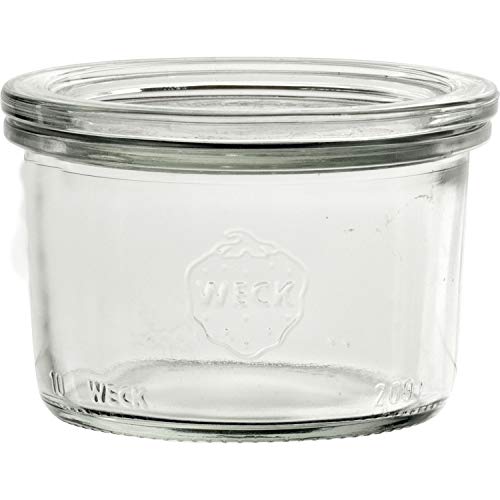 Weck Einkochgläser mit Glasdeckel - Füllmenge: 200 ml - praktische Sturzform - Deckel Ø: 80 mm - 12 Stück von Weck