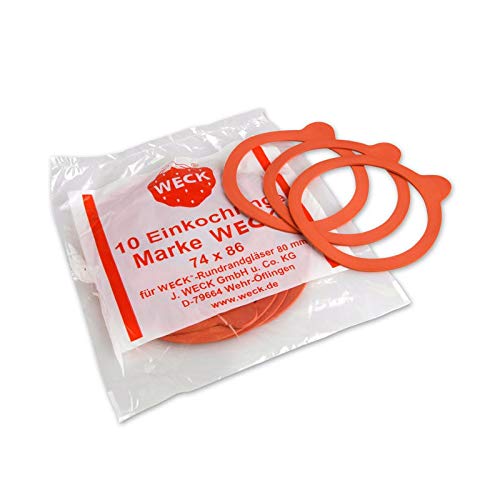 Weck Einmachglas - 10 Stück Dichtungsringe für Einmachgläser - Dichtungen Ø 80 - Ersatzringe Ø 80 mm von Weck
