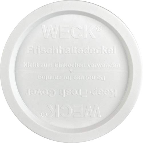 Weck Frischhaltedeckel aus Kunststoff - Ø 100 mm - weiß - 5 Stück von Weck