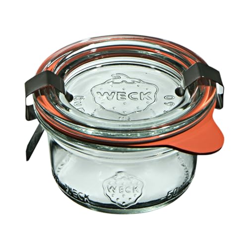 Weck Mini-Glas 35 ml 12 Stück | Glas mit Deckel, Dichtung und 2 Verschlüssen | Zur Konservierung, Säften, luftdichter Aufbewahrung von trockenen Zutaten von Weck