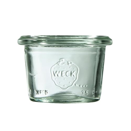 Weck Mini-Glas 35 ml 12 Stück | Zur Konservierung, Säften, luftdichter Aufbewahrung von trockenen Zutaten von Weck