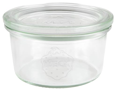 Weck Sturzform 165 ml 12er Karton (Gläser in Sturzform flach, optimal für Nachspeißen, mit 60 mm RR-Deckel) 6658 von Weck