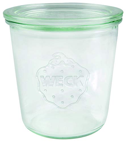 Weck Sturzglas 500 ml (Hochwertiges Einweck, Einmach Glas mit Glasdeckel; zum Einkochen; Hitzebeständig; Mikrowellengeeignet; Backofengeeignet; Rundrandglas) 742, 6 Stück von Weck