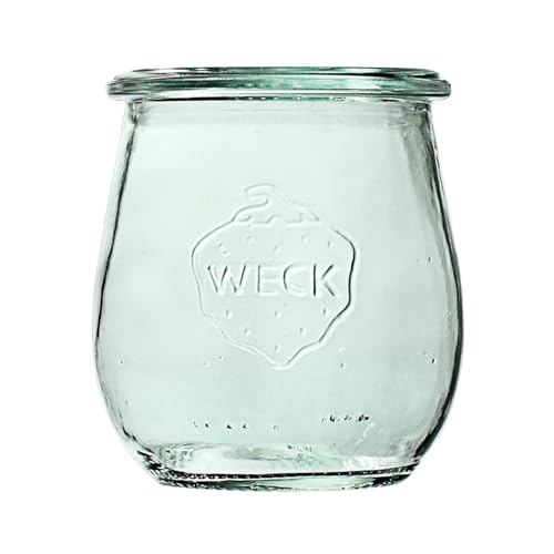 Weck Tulpe 220 ml 12-teiliges Glas zum Einmachen von Konfitüren, Säften, luftdichtes Aufbewahren von trockenen Zutaten von Weck