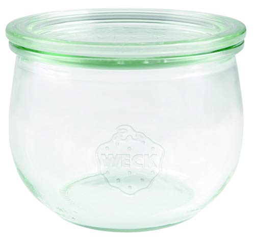 Weck Tulpenglas 500 ml (Hochwertiges Einweck, Einmach Glas mit Glasdeckel; zum Einkochen; Hitzebeständig; Mikrowellengeeignet; Backofengeeignet; Rundrandglas) 74, 6 Stück von Weck