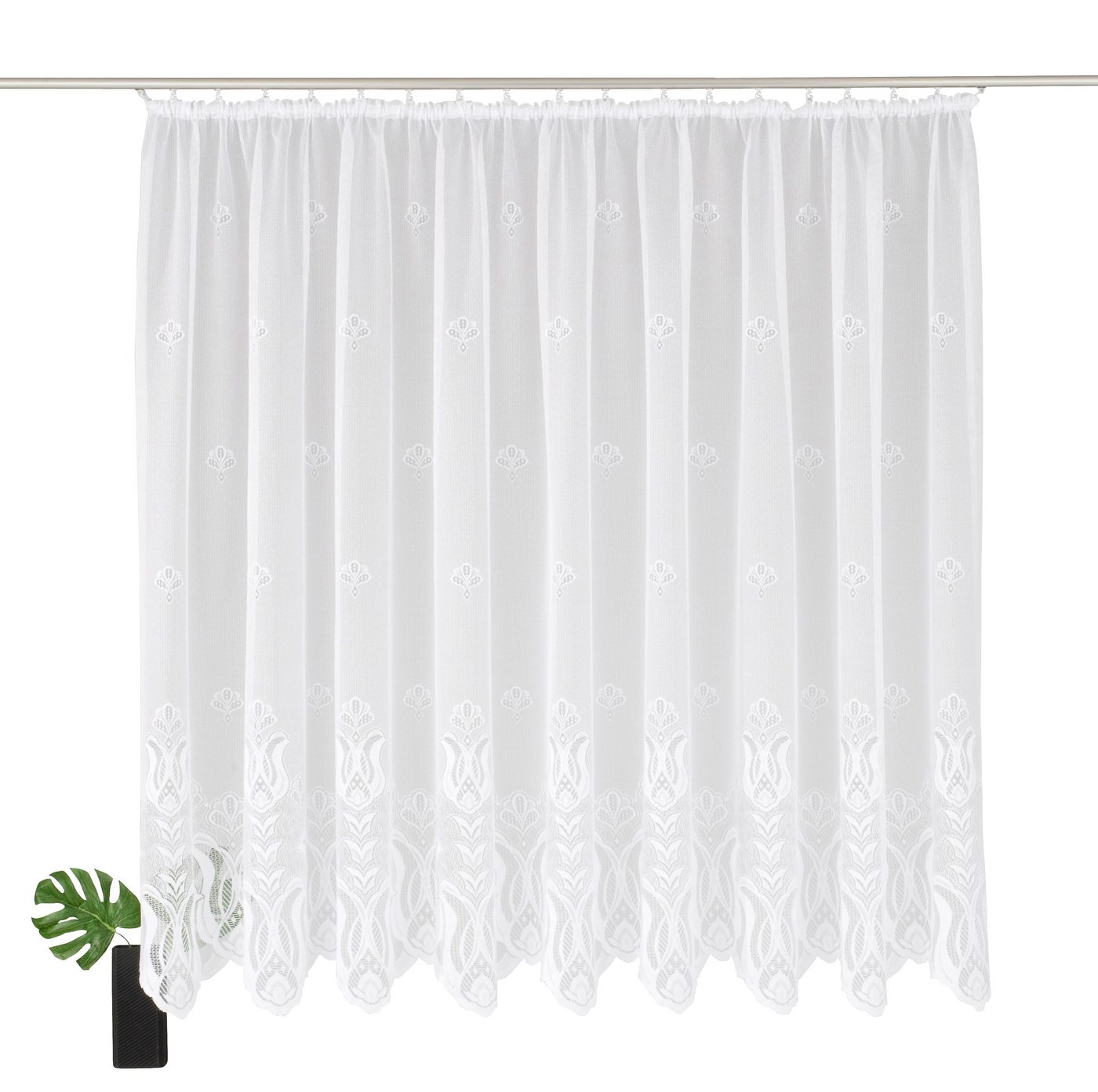 Weckbrodt Gardine Aletta (1 St), Kräuselband, halbtransparent, Jacquard, Jacquard, strukturiert, halbtransparent, Allover,Motiv, Bordüre, Store von Weckbrodt