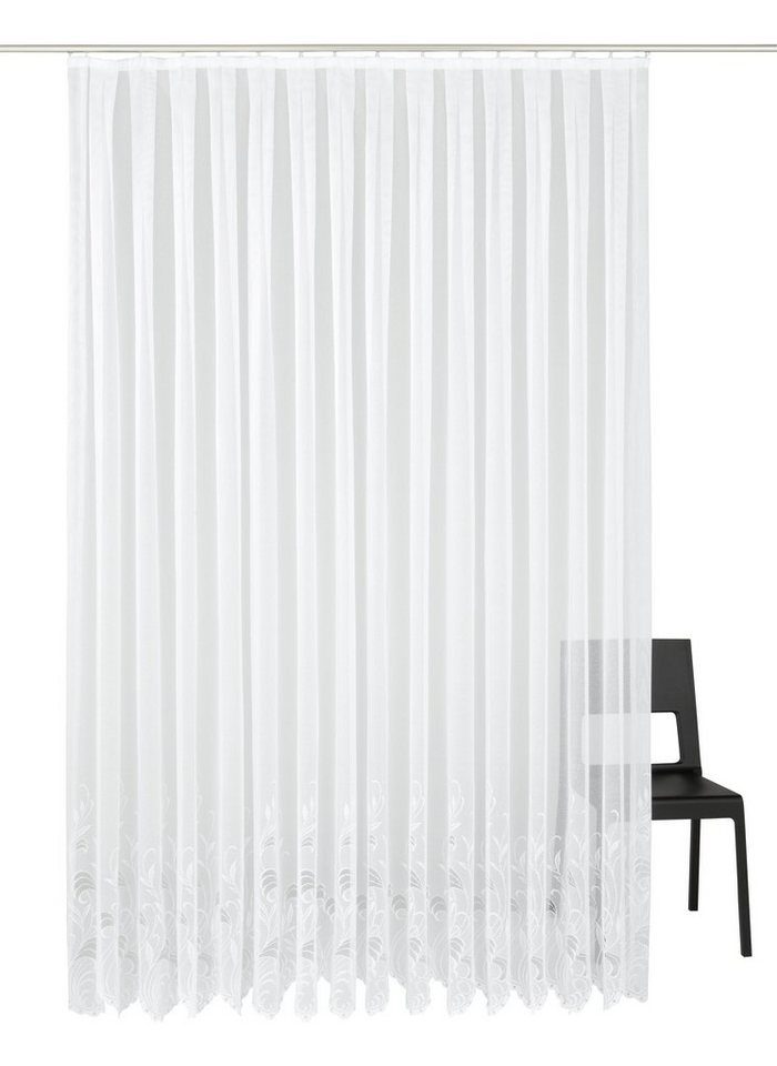 Weckbrodt Gardine Jacqu (1 St), Kräuselband, halbtransparent, feste Falten, Jacquard, halbtransparent, Bordüre, nach Maß, Store von Weckbrodt