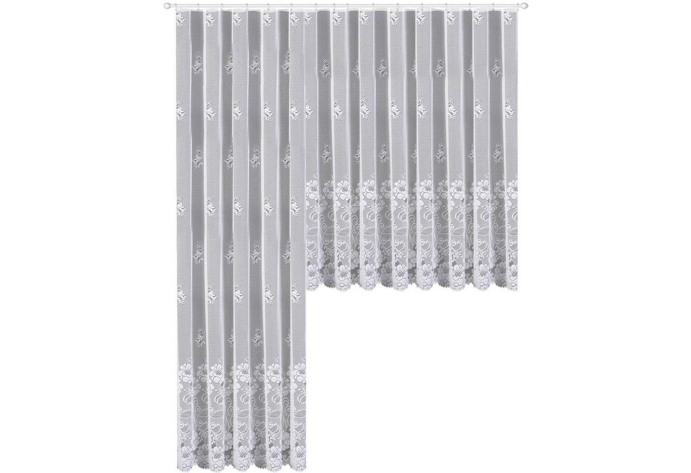 Weckbrodt Gardine Rostock (1 St), Kräuselband, halbtransparent, Jacquard, Jacquard, strukturiert, Allover, Motiv, Bordüre, nach Maß, Store von Weckbrodt