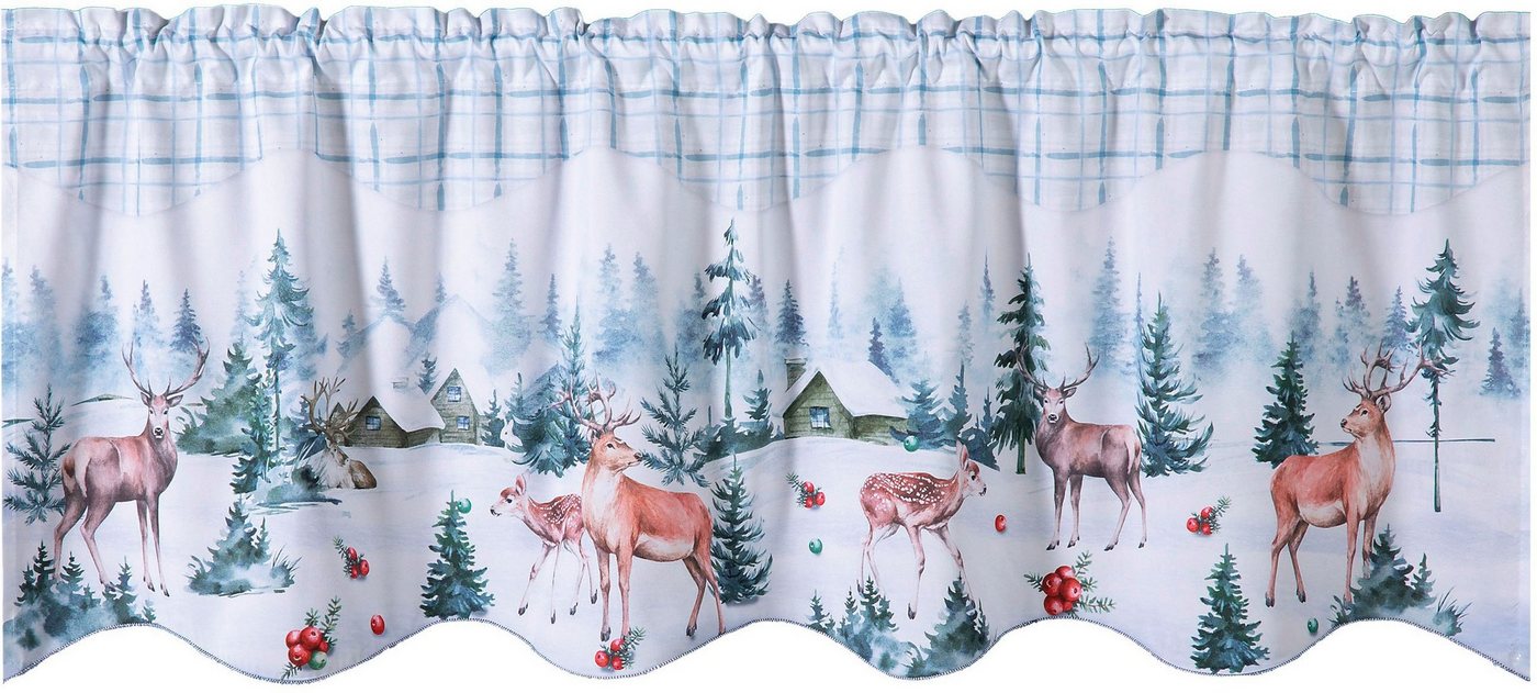 Weckbrodt Scheibengardine Hayo, Stangendurchzug (1 St), blickdicht, Microfaser, Microsatin, blickdicht, Stabtunnel, HxB 45x120cm, Gardine, Store von Weckbrodt