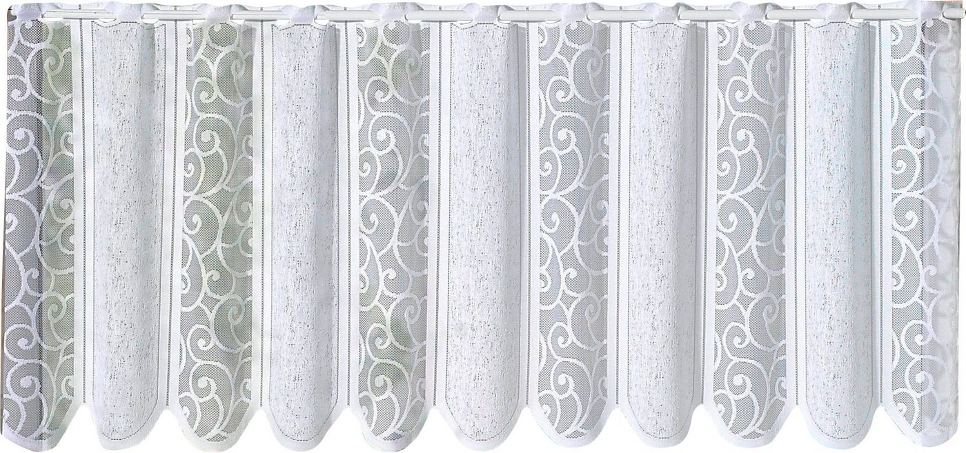 Weckbrodt Scheibengardine Prag, Stangendurchzug (1 St), halbtransparent, Jacquard, Bistro, Jacquard, strukturiert, gebogt, nach Maß, Gardine, Store von Weckbrodt