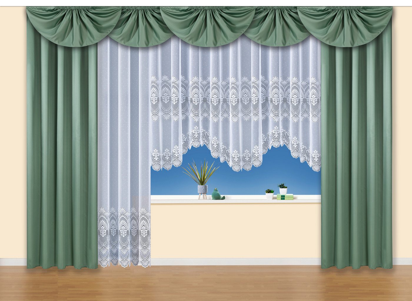 Weckbrodt Mittelbogen Nicoletta (1 St), Kräuselband, blickdicht, Querbehang, Gardine, Store, blickdicht von Weckbrodt