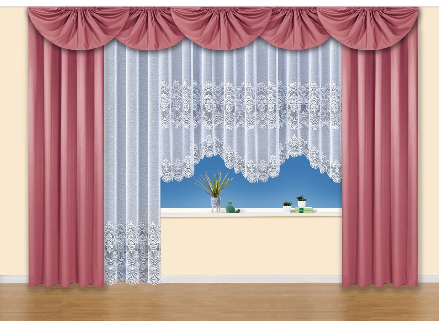 Weckbrodt Mittelbogen Nicoletta (1 St), Kräuselband, blickdicht, Querbehang, Gardine, Store, blickdicht von Weckbrodt