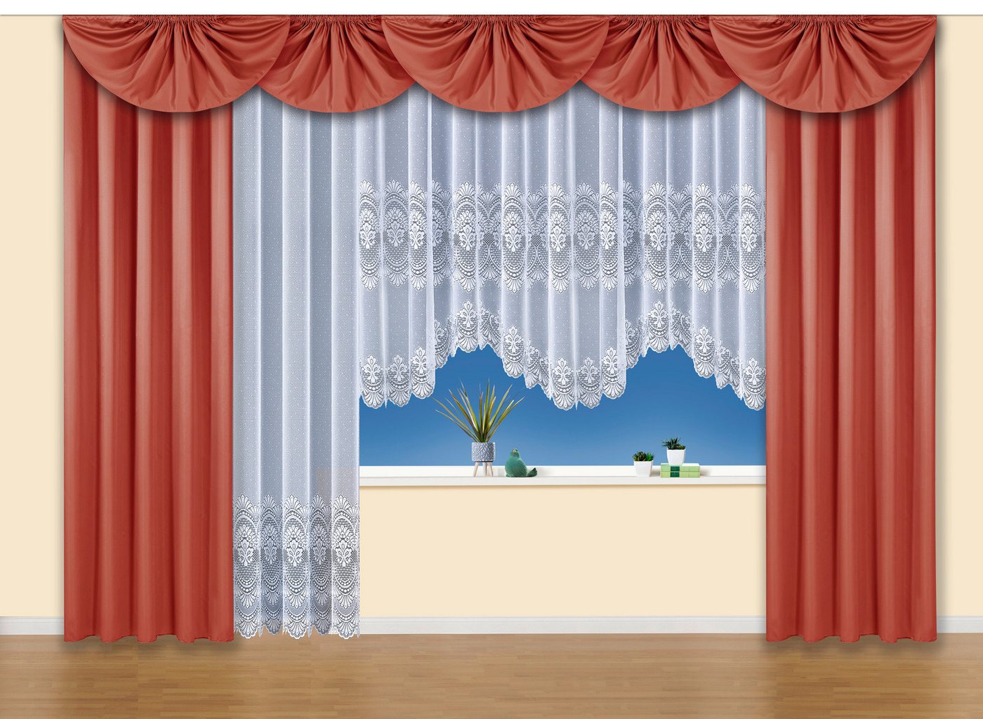 Weckbrodt Mittelbogen Nicoletta (1 St), Kräuselband, blickdicht, Querbehang, Gardine, Store, blickdicht von Weckbrodt