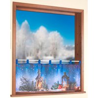 Weckbrodt Scheibengardine "Weihnachtslaterne", (1 St.), Bistro, Voile, bedruckt, Weihnachten, HxB 45x120cm, Gardine, Store von Weckbrodt