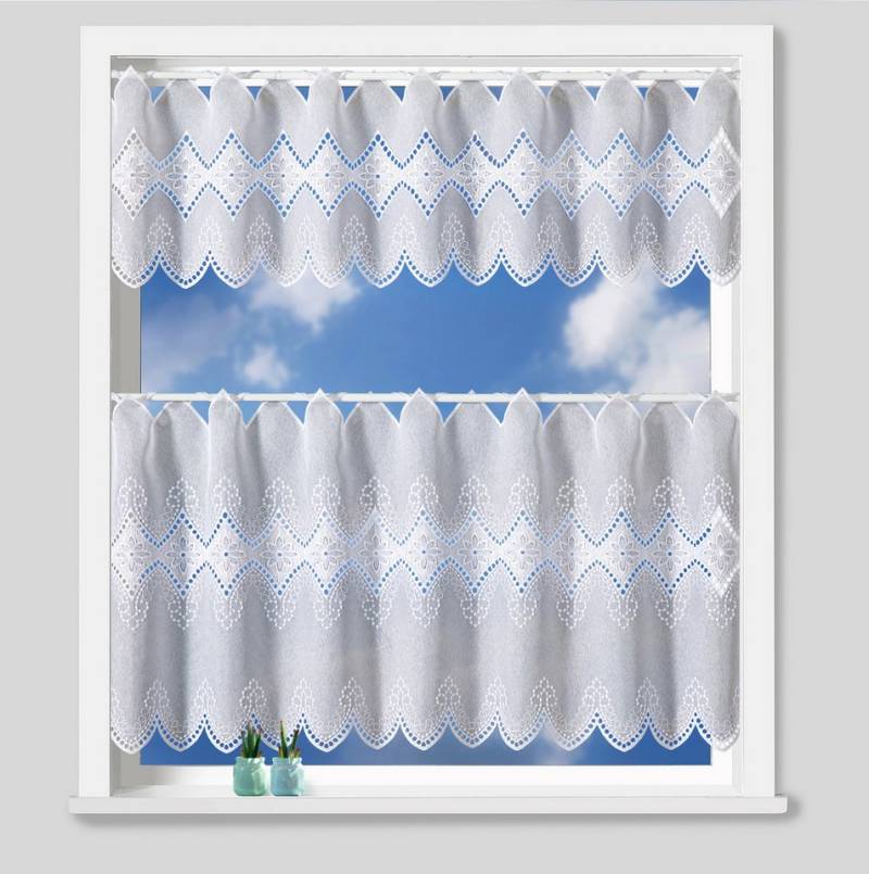 Weckbrodt Scheibengardine nach Maß Anthea (1 St), Stangendurchzug, halbtransparent, Bistro, Gardine, Store, nach Maß von Weckbrodt