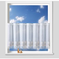 Weckbrodt Scheibengardine nach Maß "Fiorella" Stangendurchzug 1 Stk. tlg. Bistro, Gardine, Store, nach Maß von Weckbrodt