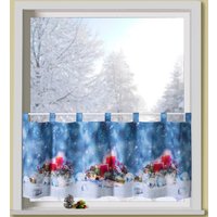 Weckbrodt Scheibengardine "rote Kerzen", (1 St.), Bistro, Microsatin, Weihnachten, HxB 45x120cm, Gardine, Store von Weckbrodt