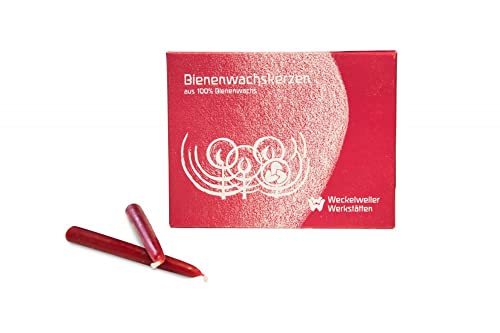 Weckelweiler Werkstätten Geburtstagskerzen, Baumkerzen aus Bienenwachs rot, 24 Stück von Weckelweiler Werkstätten
