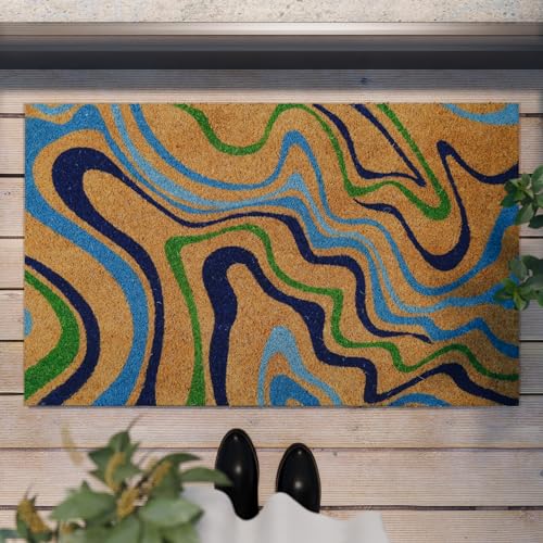 Aqua Fusion – Stylische Kokos-Fußmatte von WECONhome für jeden Eingang (40 x 60 cm, Natur) von Wecon Home