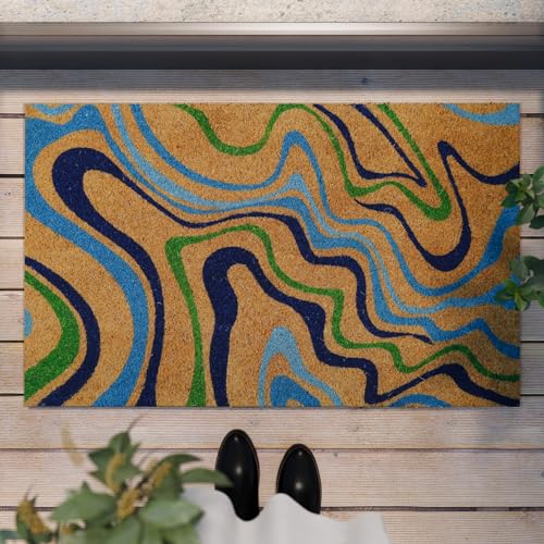 Aqua Fusion – Stylische Kokos-Fußmatte von WECONhome für jeden Eingang (45 x 75 cm, Natur) von Wecon Home
