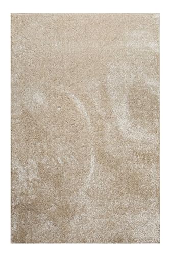 Entdecke den Flavio von Homie Living: EIN vielseitiger Hochflor Teppich für anspruchsvolle Einrichtungen und höchsten Komfort (200 x 200 cm, Sand beige) von Wecon Home