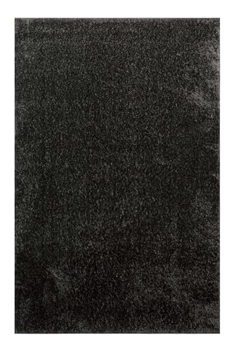 Entdecke den zeitgemäßen Hochflor Teppich Fanny von WECONhome Basics – Perfekt für Wohnzimmer, Schlafzimmer, Kinderzimmer und mehr (200 x 200 cm, anthrazit grau) von Wecon Home