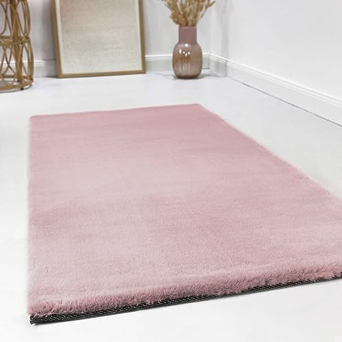 Esprit Home, Moderner Hochflor Teppich - Läufer für Wohnzimmer, Flur, Schlafzimmer, Alice (120 x 170 cm, rosa) von Wecon Home