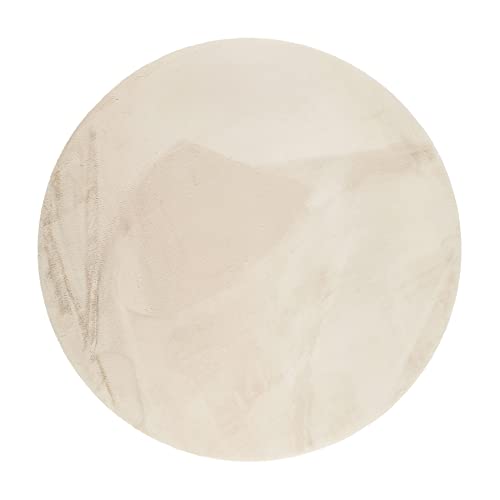 Esprit Home, Moderner Hochflor Teppich - Läufer für Wohnzimmer, Flur, Schlafzimmer, Alice (200 cm rund, Creme beige) von Wecon Home