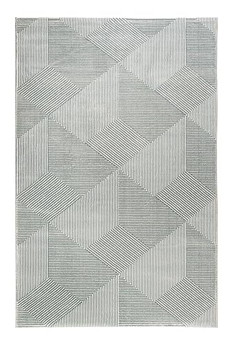 Esprit Home I Kurzflor Teppich aus Polyester und Polypropylen I Velvet Groove I Mint Grau | (80 x 150 cm) von Wecon Home