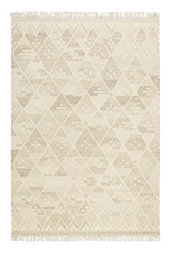 Kelim Teppich handgewebt - Naturfaser Läufer & Teppiche bestens geeignet fürs Wohnzimmer & Schlafzimmer, Handwebteppich & Wollteppich, nachhaltig & hochwertig, 160 x 230 cm, Beige Braun - Vermont Kelim Teppich handgewebt - Naturfaser Läufer & Teppiche bestens geeignet fürs Wohnzimmer & Schlafzimmer, Handwebteppich & Wollteppich, nachhaltig & hochwertig, 160 x 230 cm, Beige Braun - Vermont von Wecon Home