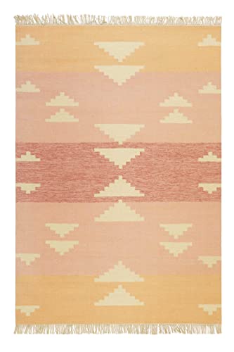 Kelim Teppich handgewebt - Naturfaser Läufer & Teppiche bestens geeignet fürs Wohnzimmer & Schlafzimmer, Handwebteppich & Wollteppich, nachhaltig & hochwertig, 160 x 230 cm, Rosa meliert - Soleil Kelim Teppich handgewebt - Naturfaser Läufer & Teppiche bestens geeignet fürs Wohnzimmer & Schlafzimmer, Handwebteppich & Wollteppich, nachhaltig & hochwertig, 160 x 230 cm, Rosa meliert - Soleil von Wecon Home