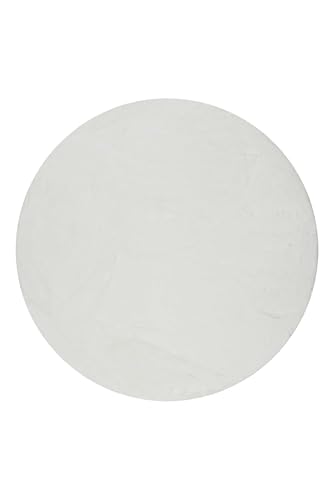 Moderner, sehr Flauschiger Hochflor Teppich von Esprit perfekt für Wohnzimmer, Schlafzimmer und mehr - Alice (150 cm rund, beige weiß) von Wecon Home