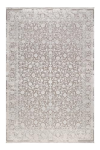 Moderner Esprit Teppich gewebt im edlen Vintage Look für Wohnzimmer, Schlafzimmer und Arbeitszimmer – Florida (200 x 290 cm, weiß) von Wecon Home