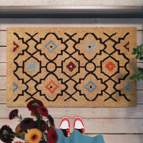 Posh Palace – Stylische Kokos-Fußmatte von WECONhome für jeden Eingang (40 x 60 cm, Natur) von Wecon Home