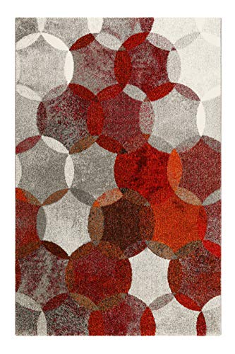 Teppich Rot Grau Kurzflor für Wohnzimmer Schlafzimmer Flur Kinderzimmer Esprit Home MODERNINA das Original (120 x 170 cm) von Wecon Home