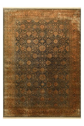 WECONhome Kurzflorteppich Lunasilk – Gewebter Teppich im Vintage-Look mit seidigem Glanz – Oeko-TEX Zertifiziert – Pflegeleicht & modern – In vielen Größen erhältlich (80 x 150 cm, Kupfer grau) von Wecon Home