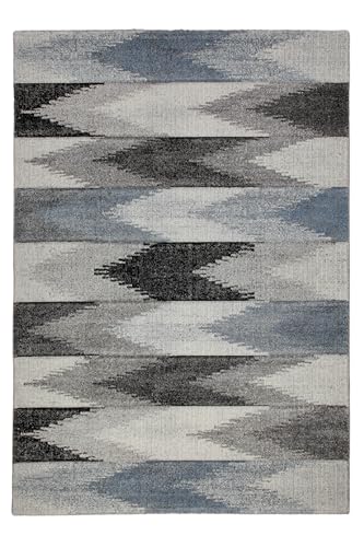 Wecon Home Teppich Wohnzimmer 160x230 cm – Ethno Muster – Grau Blau von Wecon Home