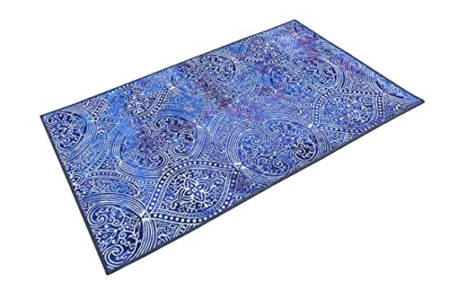 Wecon Home Badteppich, Badematte, rutschfest und Waschbar, Vintage, Louis (80 x 150 cm, blau) von Wecon Home