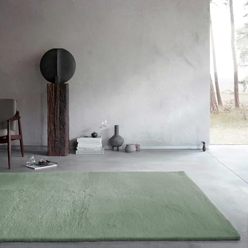 Wecon Home Basics - Flauschiger Hochflor Teppich – Stilvolles und Elegantes Design für Wohnzimmer, Schlafzimmer und mehr - Anna (70 x 140 cm, türkis) von Wecon Home