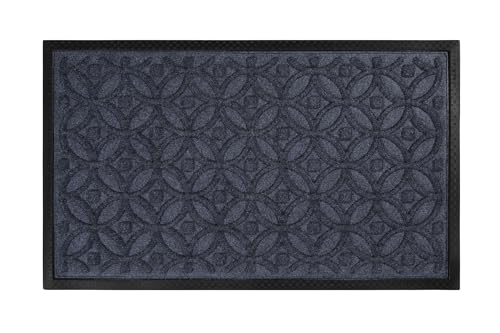 Wecon Home – Coole Fußmatte im modernen Design – pflegeleicht, rutschhemmend und wetterfest – Midnight Mosaic (40 x 60 cm, blau) von Wecon Home