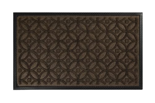 Wecon Home – Coole Fußmatte im modernen Design – pflegeleicht, rutschhemmend und wetterfest – Midnight Mosaic (45 x 75 cm, braun) von Wecon Home