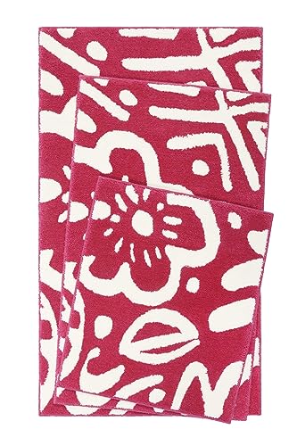 Wecon Home Esprit Badteppich waschbar, rutschfest, Badematte, Badvorleger für Badewanne, Dusche und Badezimmer, Cool Flower (70 x 120 cm, pink) von Wecon Home