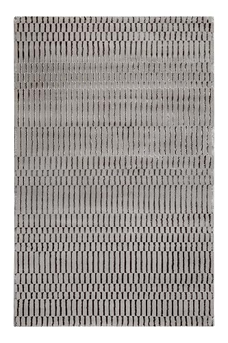 Wecon Home Esprit Kurzflor Teppich mit schlichtem geometrischem Design für Wohnzimmer, Schlafzimmer oder Arbeitszimmer – Linn (133 x 200 cm, grau) von Wecon Home