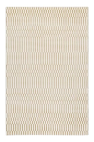 Wecon Home Esprit Kurzflor Teppich mit schlichtem geometrischem Design für Wohnzimmer, Schlafzimmer oder Arbeitszimmer – Linn (160 x 225 cm, Creme beige) von Wecon Home