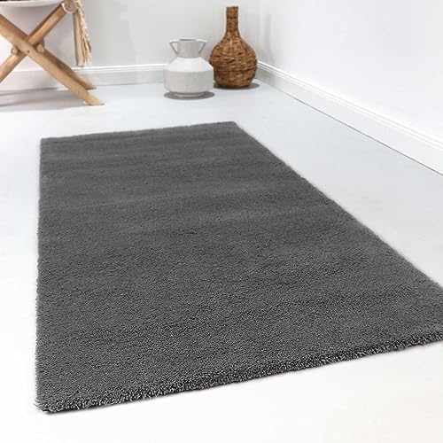 Wecon Home Esprit Schurwollteppich Hochflor modern, kuschelig, für Wohnzimmer, Schlafzimmer oder Arbeitszimmer – Greenwood Rug (170 x 240 cm, grau) von Wecon Home